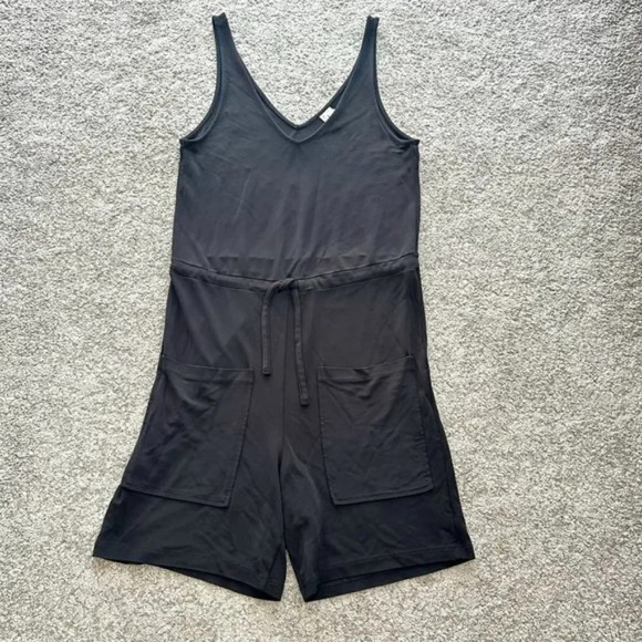 & Other Stories Pants - & Other Stories Sleeveless Drawstring Romper Black Women's US 4